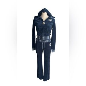 NWT Deadstock Roberto Just Cavalli Velour Tracksuit Hoodie and Flare Pants